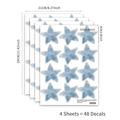 Star Wall Decals - Blue Watercolor