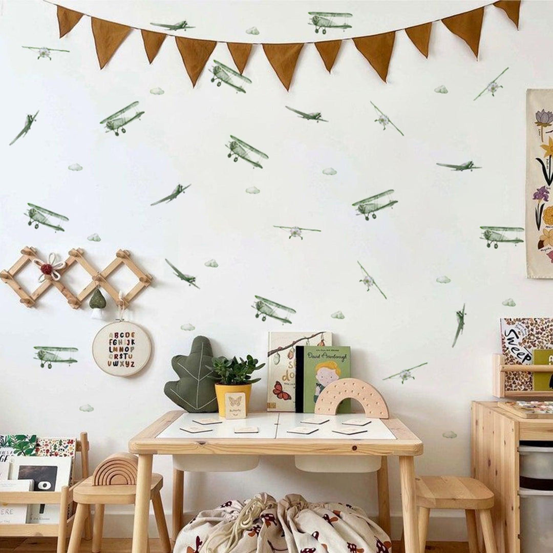 Green Airplane Wall Decals - Parker and Olive