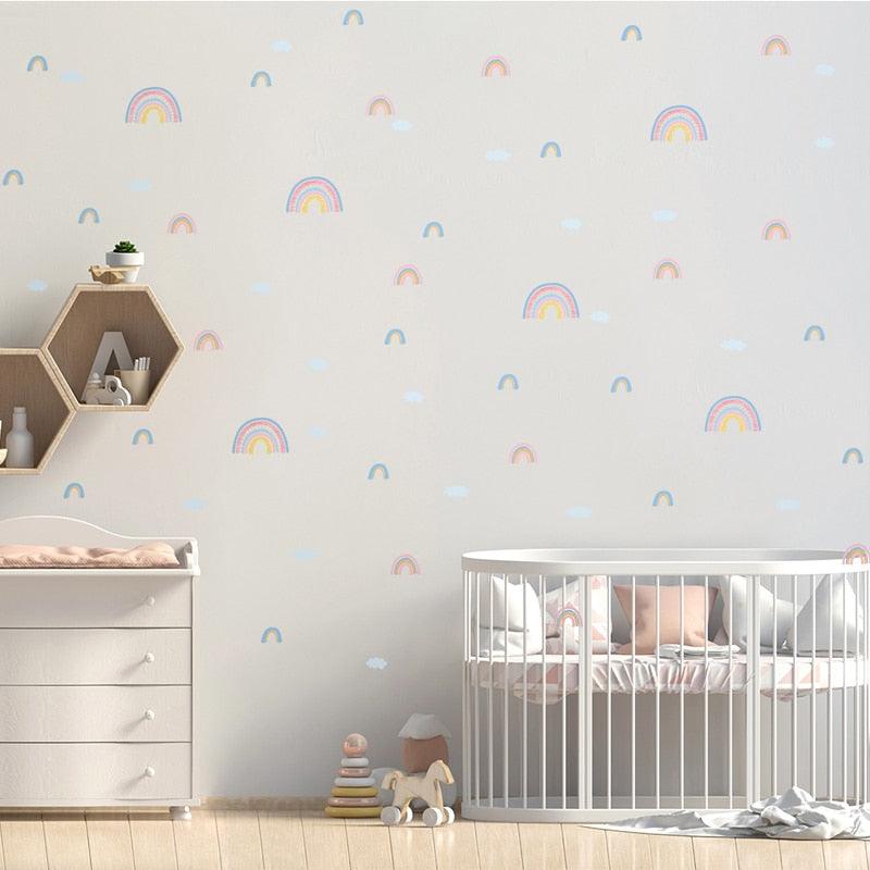 Boho Rainbow & Clouds Wall Decal Stickers - Parker and Olive