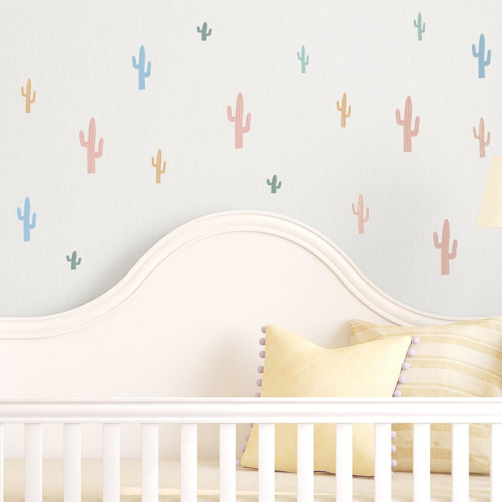 Multicolored Cactus Wall Decal Stickers - Parker and Olive