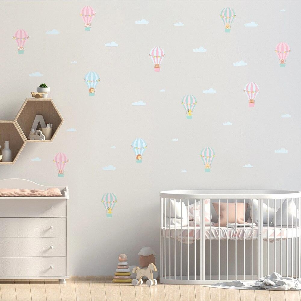 Animal Hot Air Balloon Wall Decal Stickers - Parker and Olive