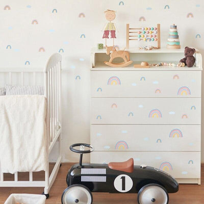 Boho Rainbow & Clouds Wall Decal Stickers - Parker and Olive
