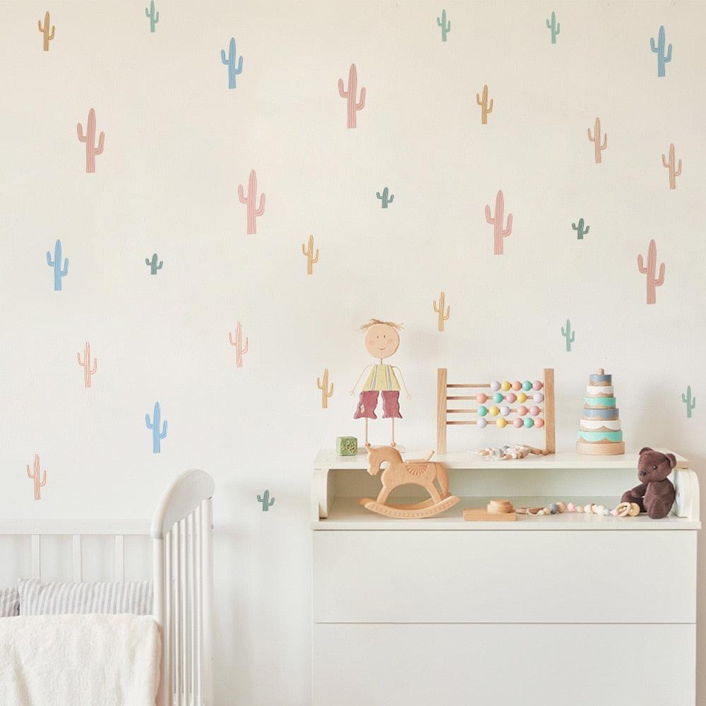 Multicolored Cactus Wall Decal Stickers - Parker and Olive