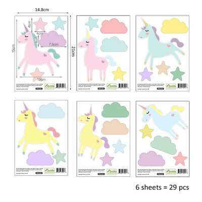 Pastel Unicorn Wall Decal Stickers - Parker and Olive