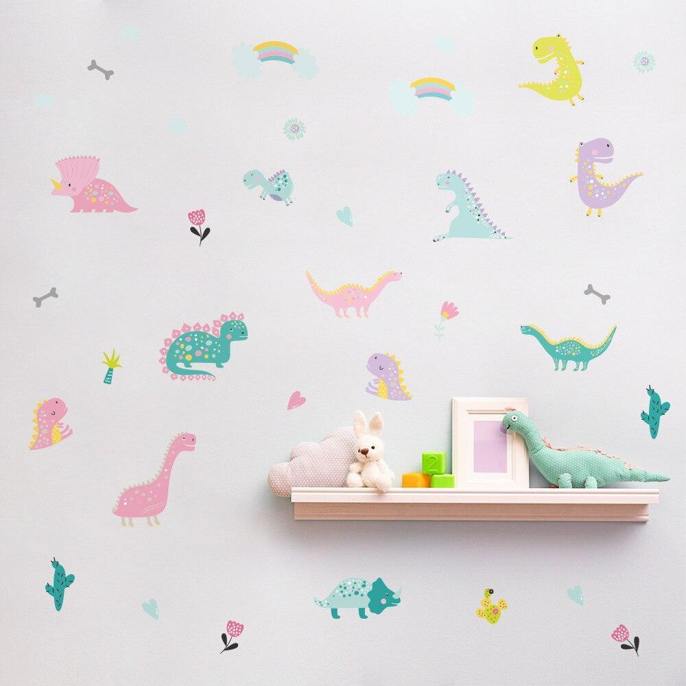 Pastel Dinosaur Wall Decal Stickers - Parker and Olive