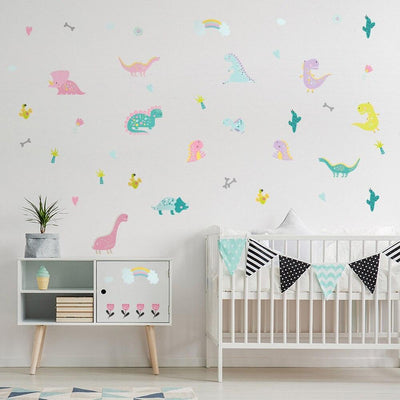 Pastel Dinosaur Wall Decal Stickers - Parker and Olive