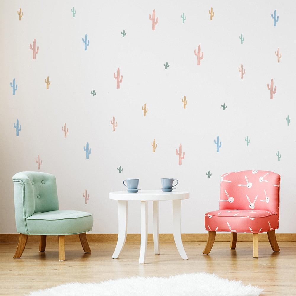 Multicolored Cactus Wall Decal Stickers - Parker and Olive