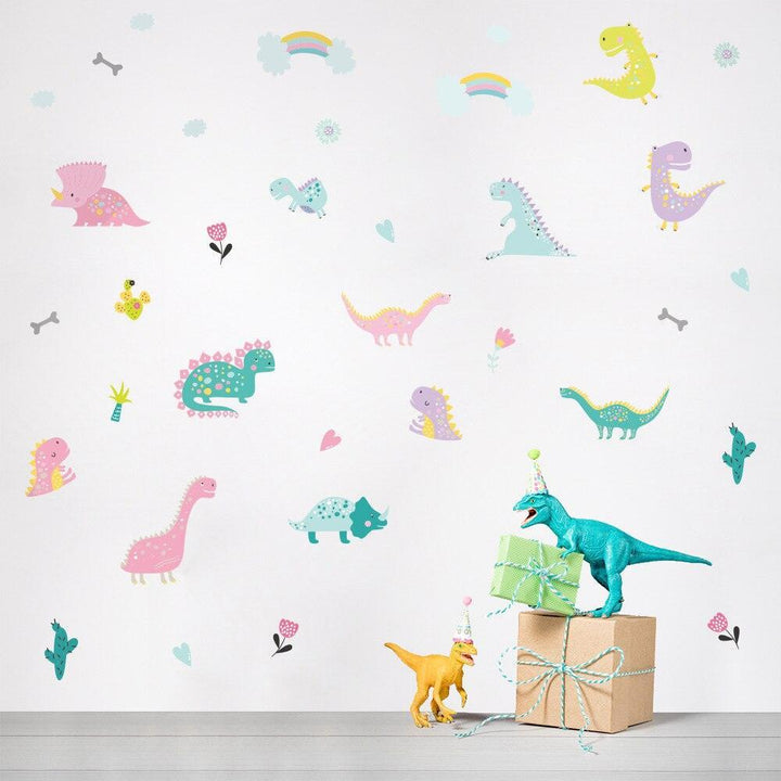 Pastel Dinosaur Wall Decal Stickers - Parker and Olive