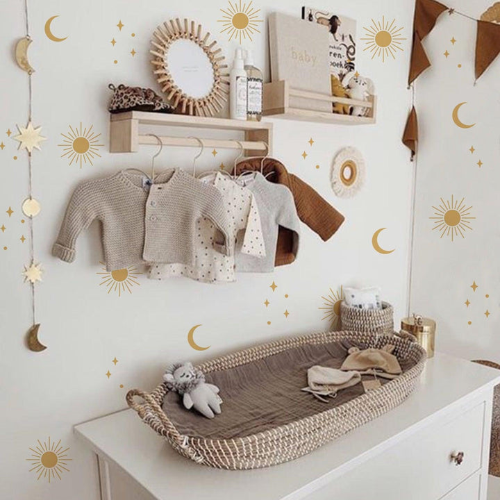 Sun, Moon and Stars Wall Decal Stickers - Parker and Olive