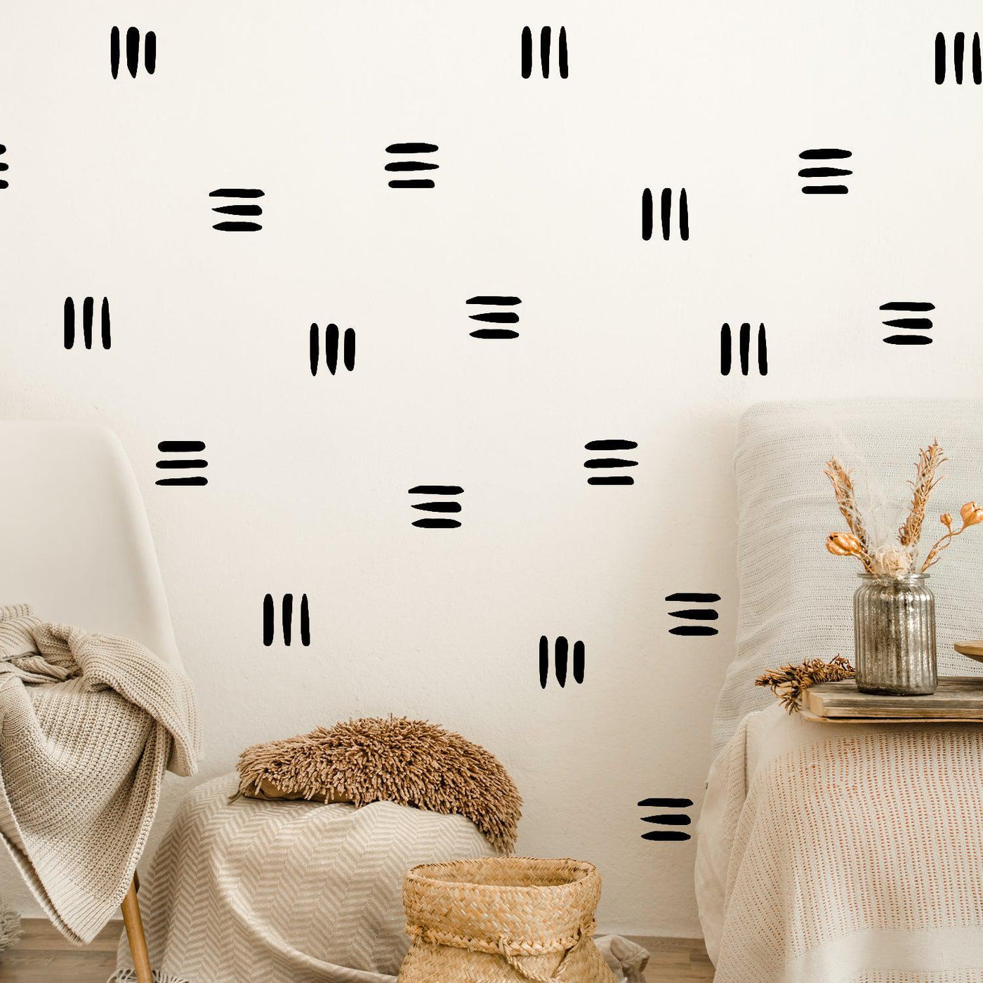 Boho Wall Decal Stickers - Black Lines - Parker and Olive