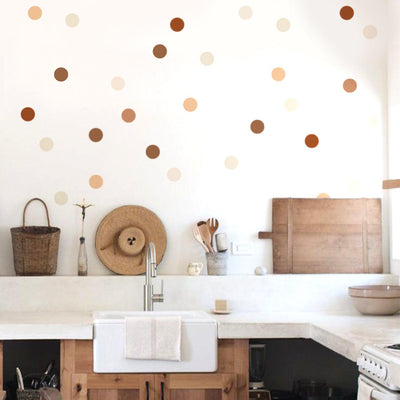 Boho Wall Decal Stickers - Brown Polka Dot - Parker and Olive
